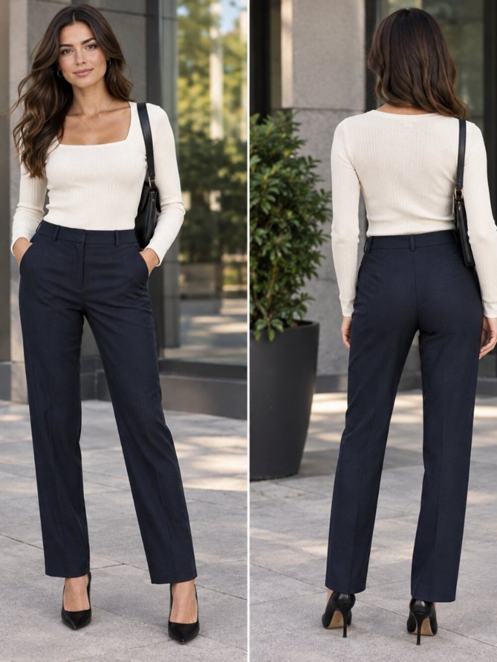 Banana Republic Dress Pants Women's Size 4 Navy Slim High Rise Ankle NWT